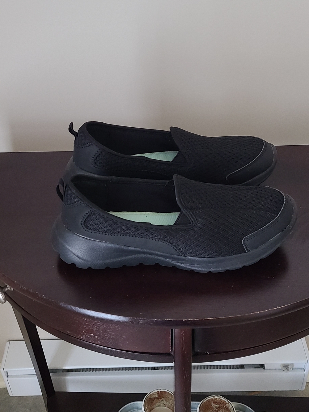 Athletic Works Women's Black Slip-On Shoes